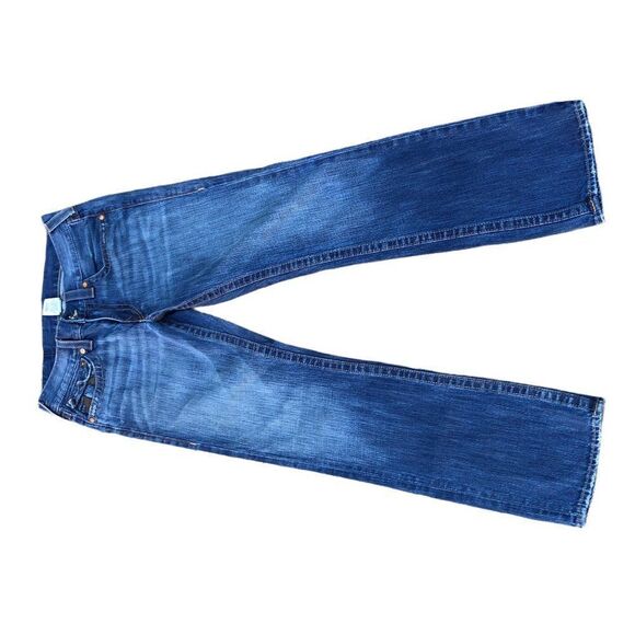 Vintage True Religion Jeans Size 32 STRAIGHT Blue Leather Tab - Picture 4 of 10